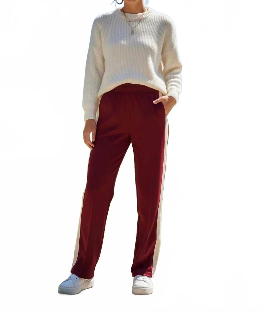 NEW SHE + SKY women's scuba knit long pants in red